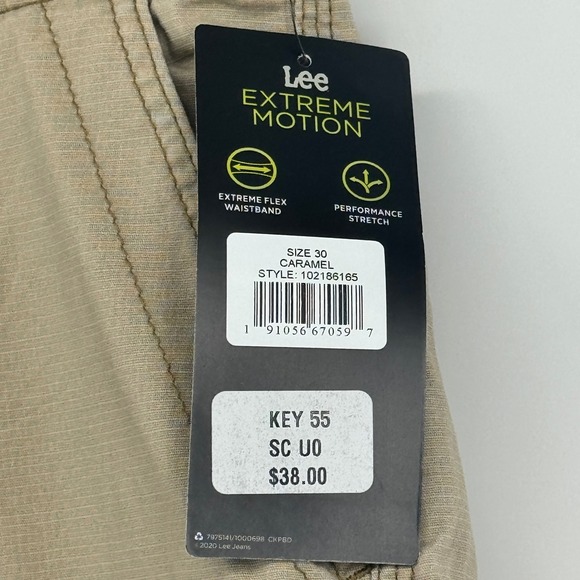 NWT Lee Extreme Motion Cargo Shorts Mens 30 Tanl Performance Stretch Gorpcore - Picture 7 of 12